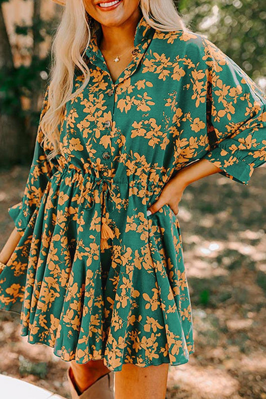 Robe Tunique Élégante avec Imprimé Floral pour Femmes