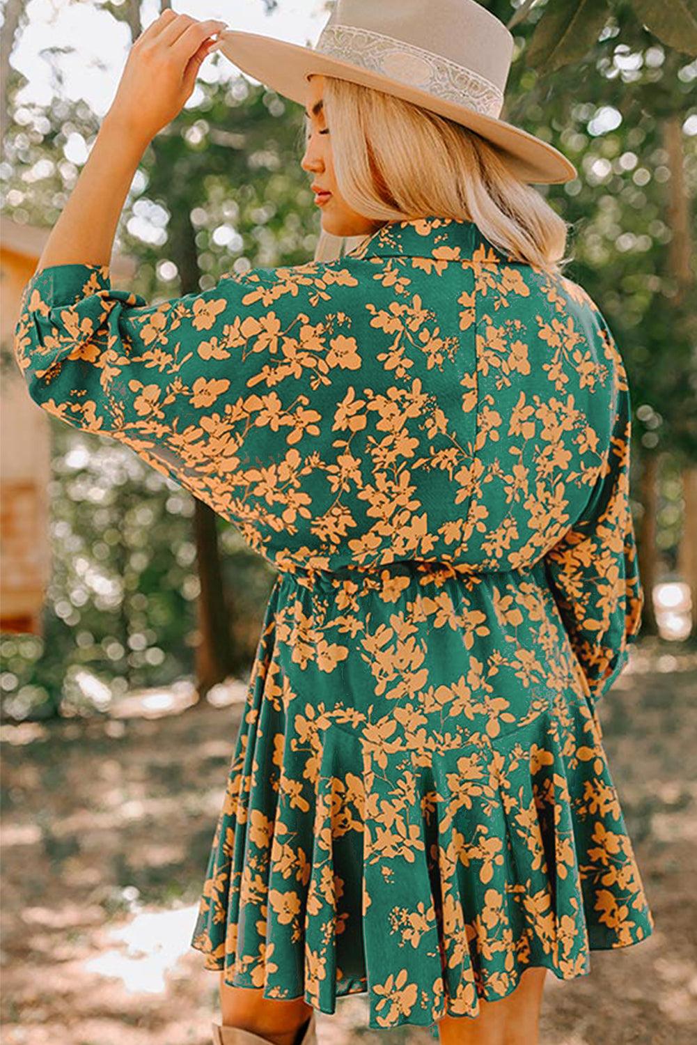 Robe Tunique Élégante avec Imprimé Floral pour Femmes