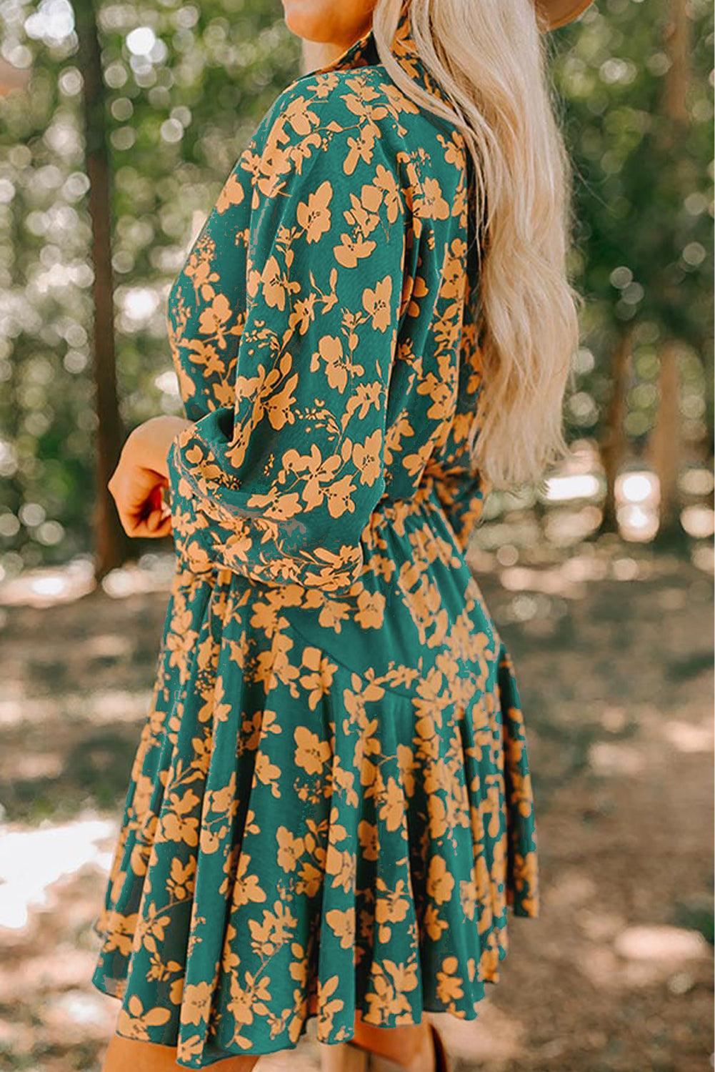 Robe Tunique Élégante avec Imprimé Floral pour Femmes