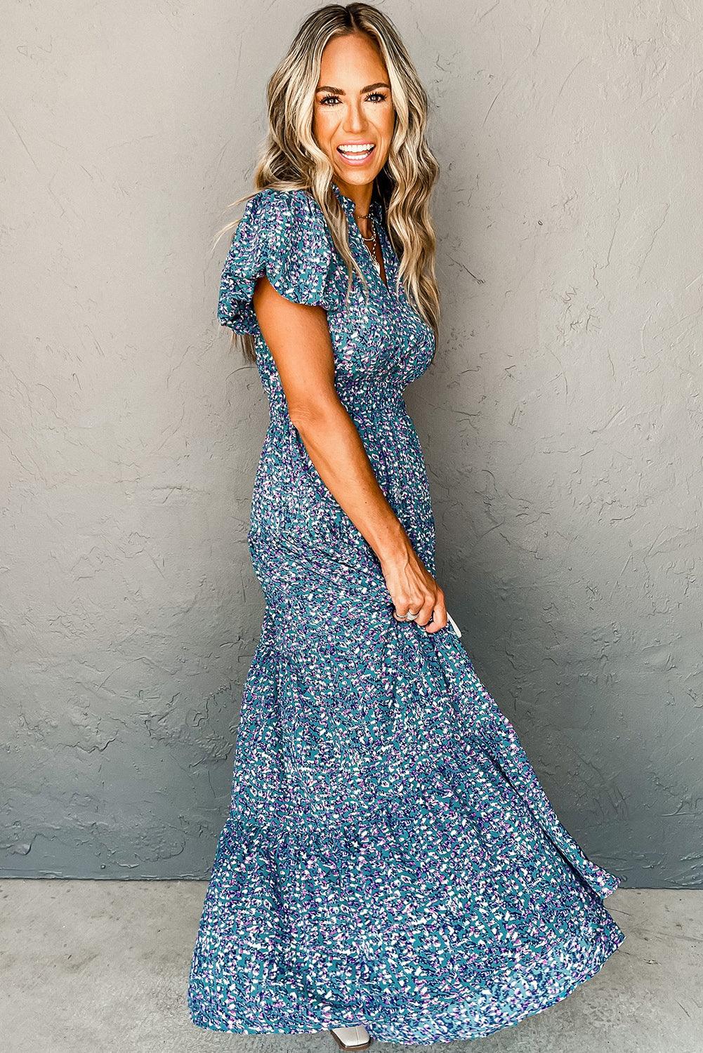 Robe Maxi Élégante à Col V pour Femmes
