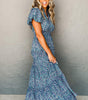 Robe Maxi Élégante à Col V pour Femmes