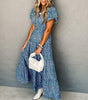 Robe Maxi Élégante à Col V pour Femmes