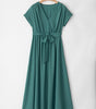 Robe Maxi Plissée Chic à Col V