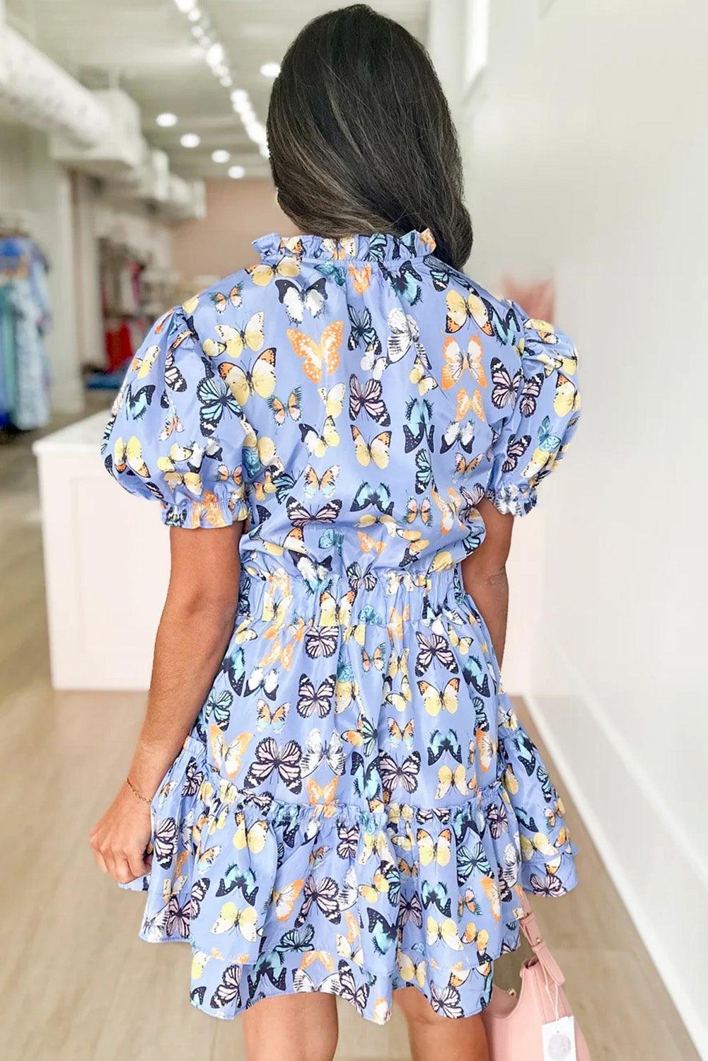 Robe Élégante à Imprimé Papillon pour Femmes