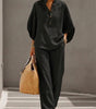 Ensemble Fluide à Manches Chauve-Souris et Pantalon Taille Haute pour Femme | Idéale pour l'Été