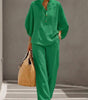 Ensemble Fluide à Manches Chauve-Souris et Pantalon Taille Haute pour Femme | Idéale pour l'Été