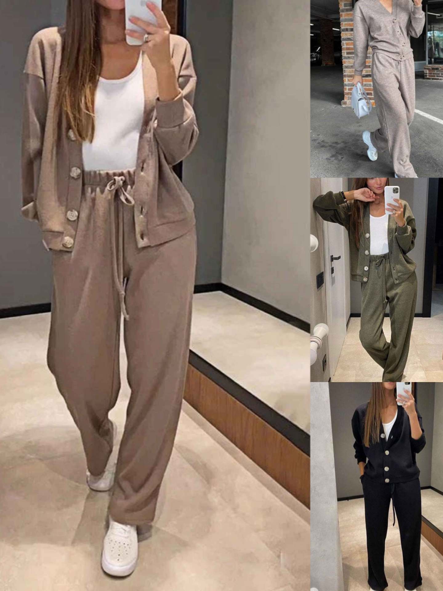 Ensemble Pantalon et Cardigan en Laine pour Femmes - Emilia Lane