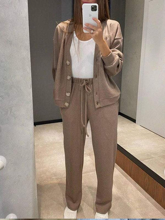 Ensemble Pantalon et Cardigan en Laine pour Femmes - Emilia Lane