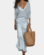 Ensemble Pull et Robe en Satin pour Femme | Idéal pour le Quotidien - Emilia Lane
