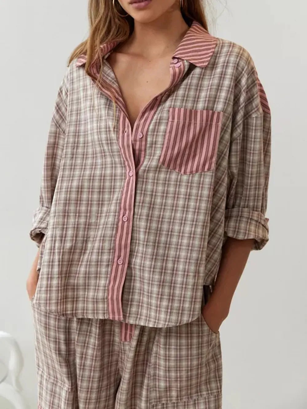 Ensemble Pyjama Pantalon Long en Polyester pour Femme - Emilia Lane