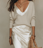 Ensemble Robe Midi Satinée et Pull en Laine pour Femme | Idéal pour le Quotidien - Emilia Lane