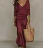 Ensemble Robe Midi Satinée et Pull en Laine pour Femme | Idéal pour le Quotidien - Emilia Lane