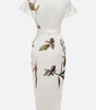 Robe Midi Imprimée Ceinturée pour Femmes
