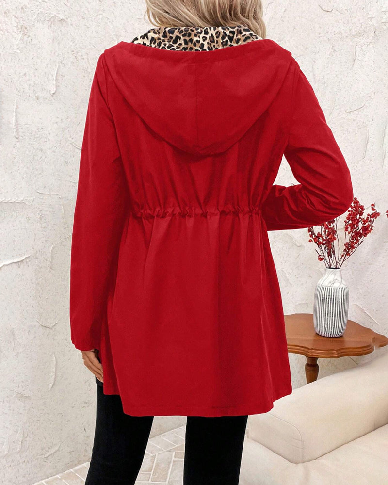 Manteau Réversible avec Imprimé Léopard pour Femmes