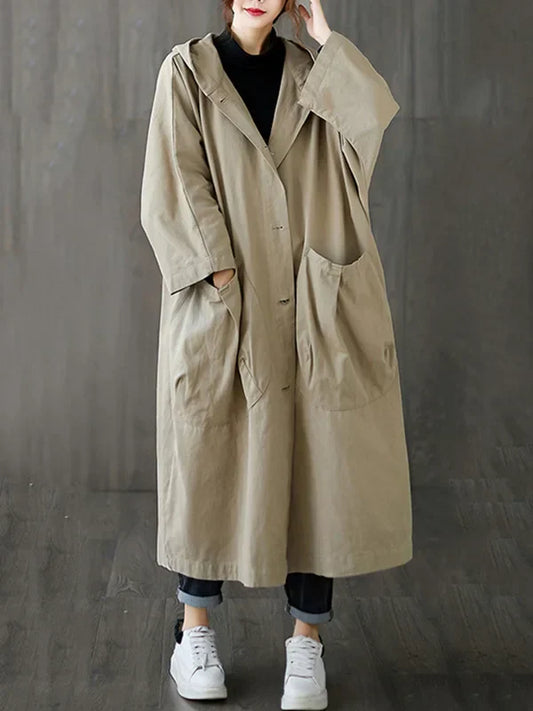 Trenchcoat Long Imperméable pour Femmes