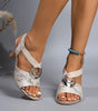 Sandales à Talon avec Boucles Métalliques pour Femme | Idéales pour les Sorties