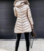 Manteau Long en Duvet avec Col en Fourrure pour Femmes