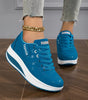 Chaussures Confort Compensées en Simili Cuir pour Femme