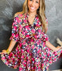 Robe Imprimée Floral à Volants pour Femmes