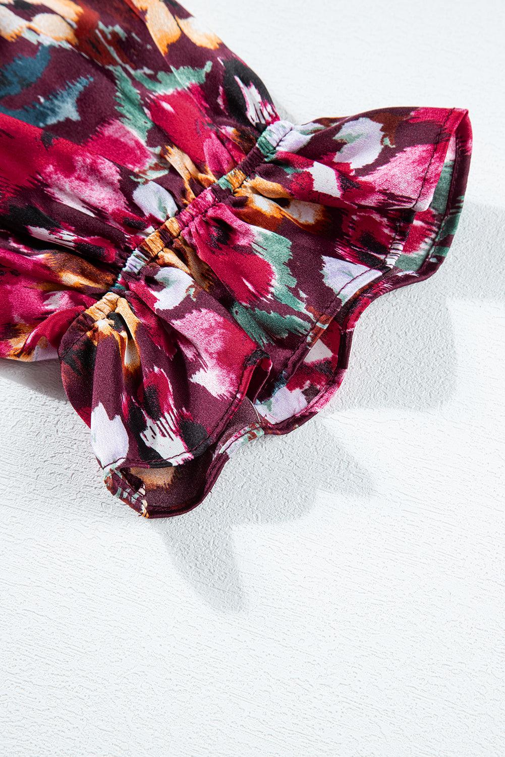 Robe à Volants Imprimée Florale pour Femmes