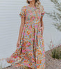 Robe Florale à Manches Bouffantes pour Femmes