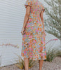 Robe Florale à Manches Bouffantes pour Femmes