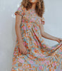Robe Florale à Manches Bouffantes pour Femmes