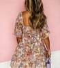Robe Mini Florale à Manches Courtes pour Femmes
