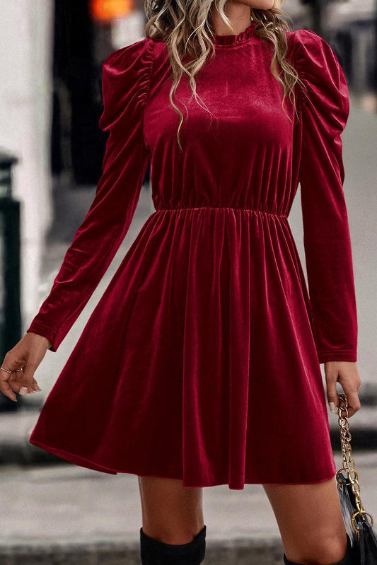 Robe Éléguante en Velours avec Franges pour Femmes