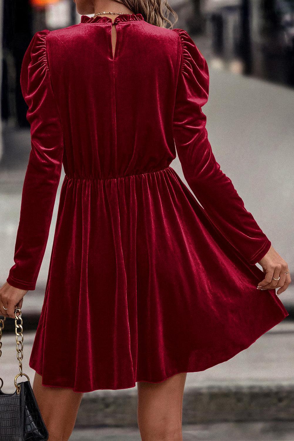 Robe Éléguante en Velours avec Franges pour Femmes