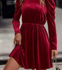 Robe Éléguante en Velours avec Franges pour Femmes