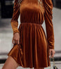 Robe Éléguante en Velours avec Franges pour Femmes
