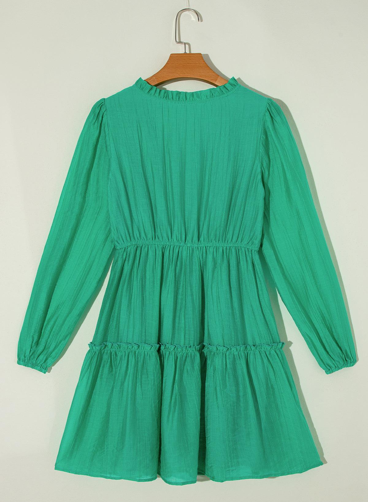 Robe Mini Franjée Décolleté en V pour Femmes