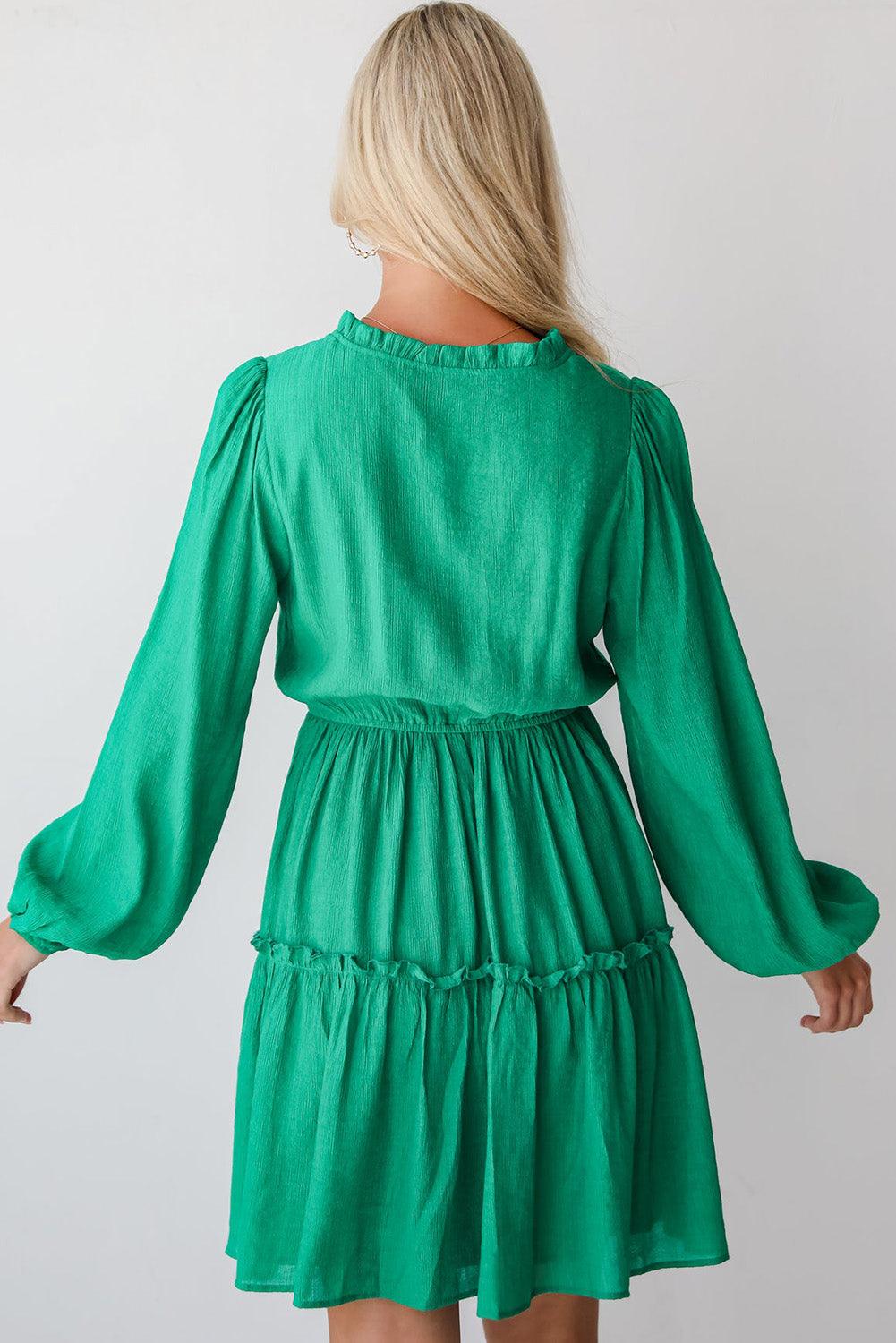Robe Mini Franjée Décolleté en V pour Femmes
