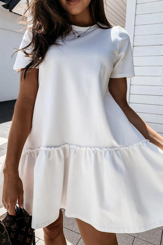 Robe Élégante à Manches Courtes pour Femmes