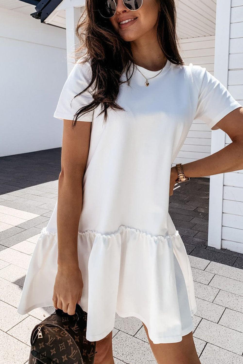Robe Élégante à Manches Courtes pour Femmes