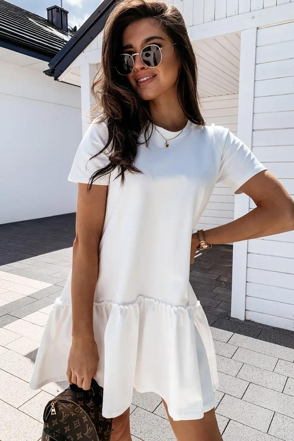 Robe Élégante à Manches Courtes pour Femmes