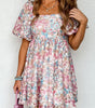 Robe Fleurie ÉléGante à Manches Bouffantes pour Femmes