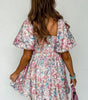 Robe Fleurie ÉléGante à Manches Bouffantes pour Femmes
