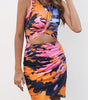 Robe Bodycon Tordue Découpe pour Femmes