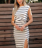 Robe Midi Tordue avec Fente Latérale pour Femmes