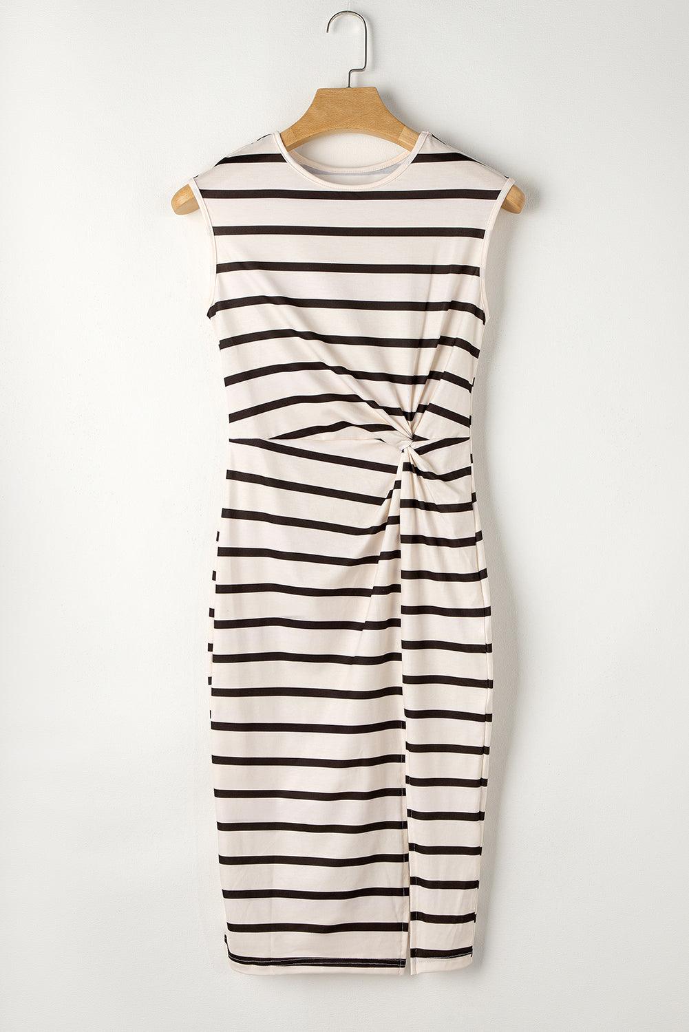 Robe Midi Tordue avec Fente Latérale pour Femmes