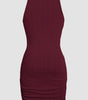 Robe Bodycon Sans Manches Drapée pour Femmes