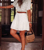 Robe à Manches Courtes avec Finition en Crochet