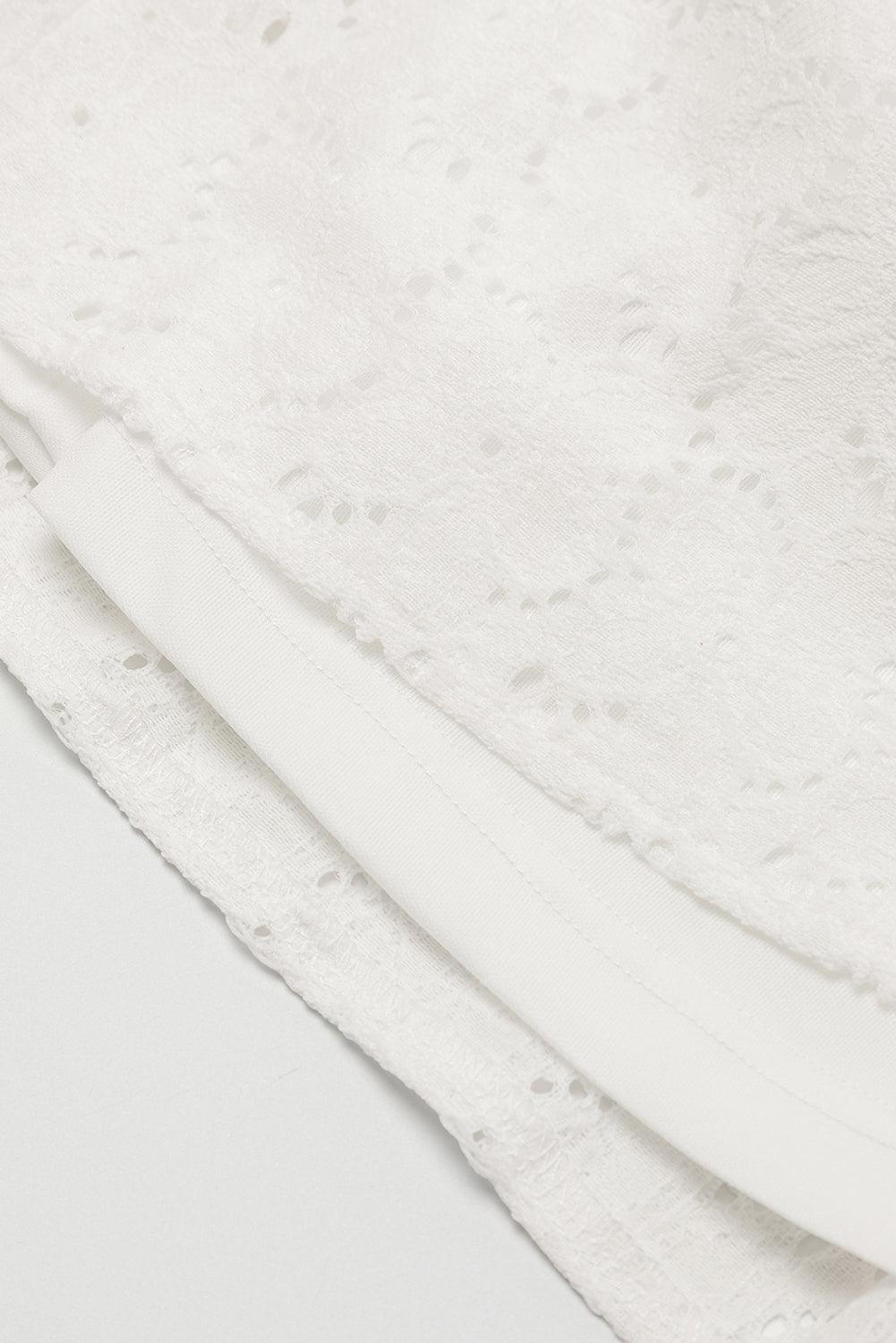 Robe à Manches Courtes avec Finition en Crochet