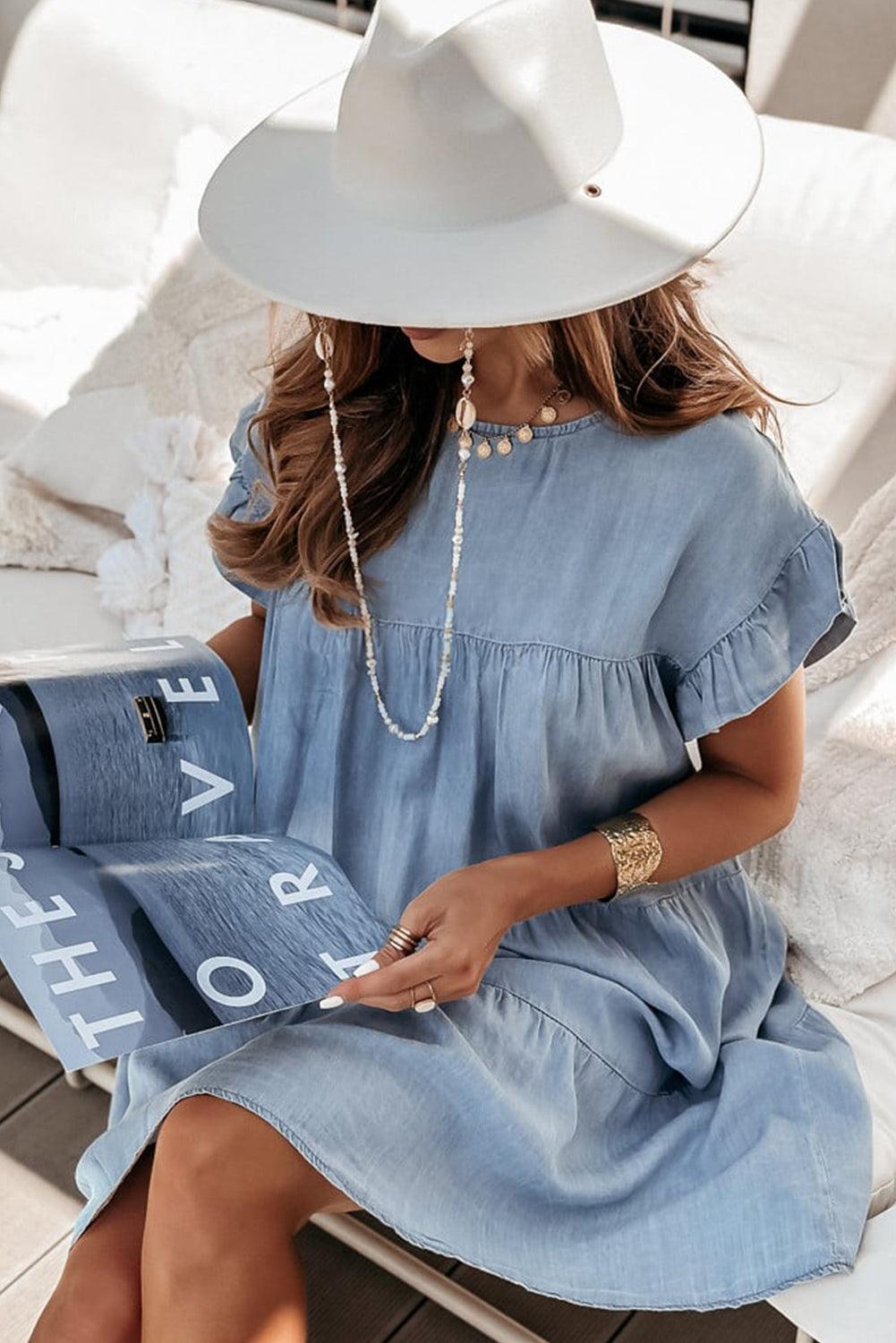 Robe en Denim A-ligne pour Femmes