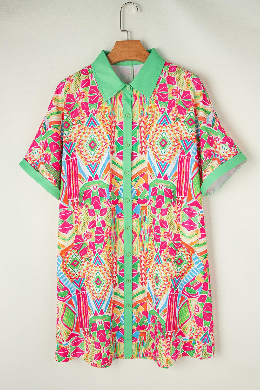 Robe Mini Imprimé Géométrique pour Femmes