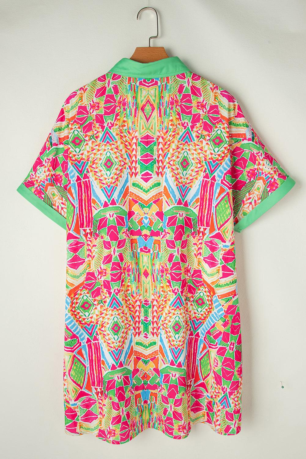 Robe Mini Imprimé Géométrique pour Femmes
