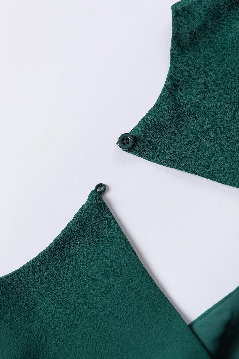 Robe Midi Plissée à Dos Nu Volantée