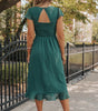 Robe Midi Plissée à Dos Nu Volantée